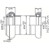 Tecora e balhoofdstel1 1 8 inch ahead cartr alu 30.0 conus zwart
