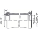 Tecora Balhoofdstel1 inch geinteg. 45x45 26.4 cartg.zwart