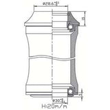 Tecora balhoofdstel zs44 28.6 zs44 30 1.1 8” zwart