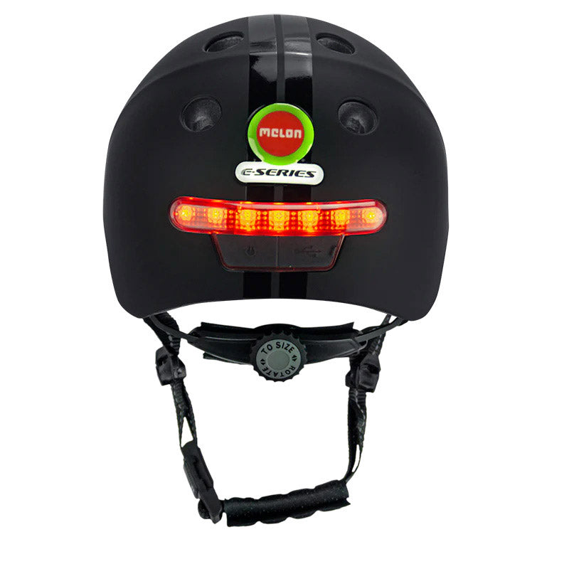 Melon helm met verlichting e-series black ice m-l