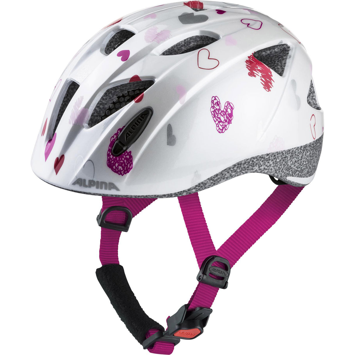 Olympic sportswear alpina sports kinderhelm ximo white hearts 49-54 glans