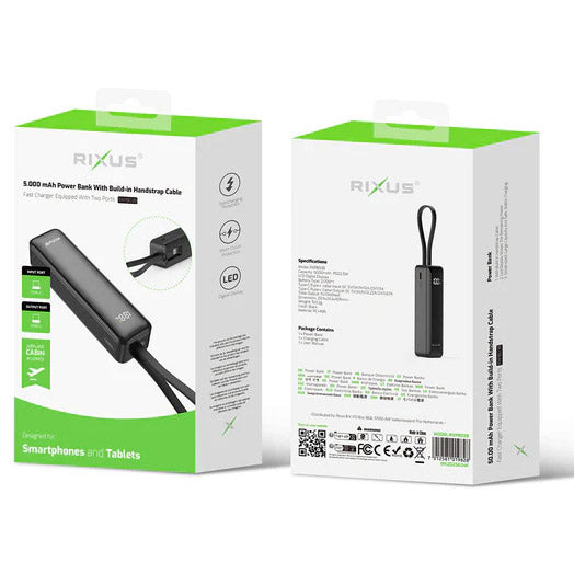 Olympic sportswear rixus powerbank rxpb03b 5.000mah li-ion usb-c zwart
