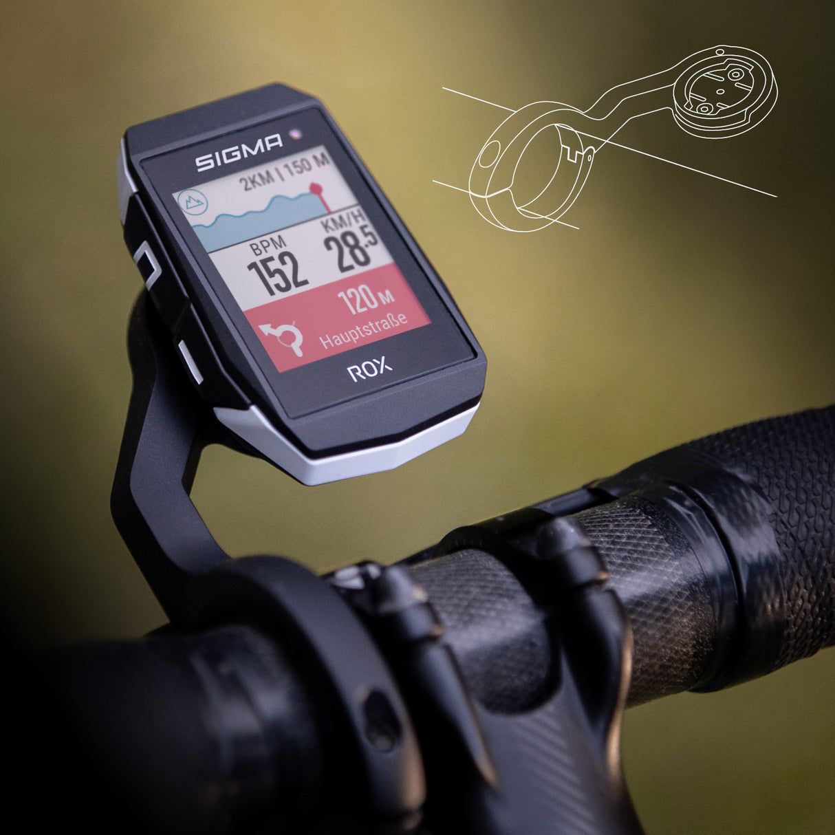 Sigma rox 11.1 evo gps hr + cad snelh set + sb gps+ant+ ble riem+usb-c