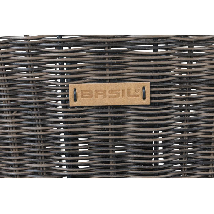 Basil Bremen Rattan Look KF - fietsmand - voorop - donkerbruin