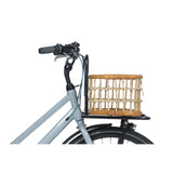 Basil Green Life - rotan fietsmand - medium - voorop natural bruin