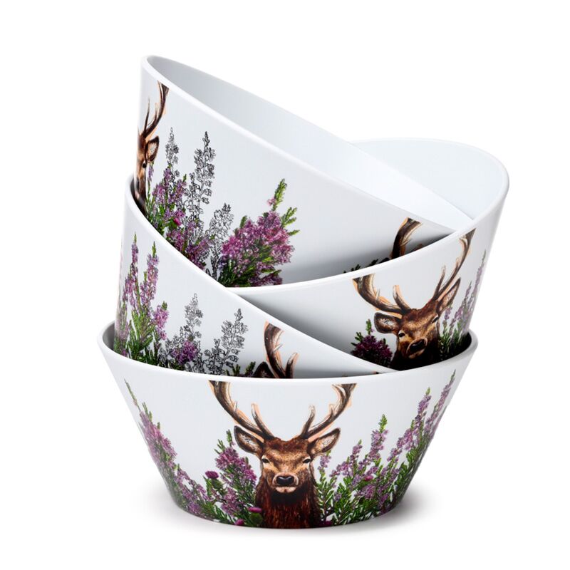Wild hert set van 4 duurzame rpet picknick kommen
