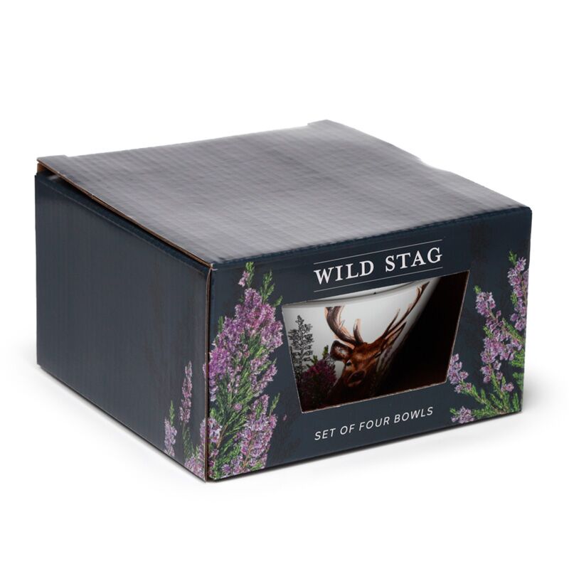 Wild hert set van 4 duurzame rpet picknick kommen