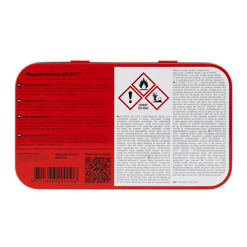 reparatiedoos Select 12,5 cm aluminium rood wit 23-delig