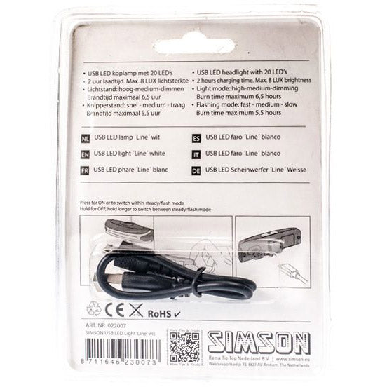 Simson usb led lamp line wit 20 led 8 lux
