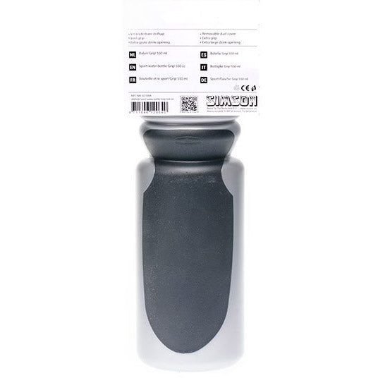 Simson Bidon Grip incl.stofkap 550ml zwart-grijs op kaart