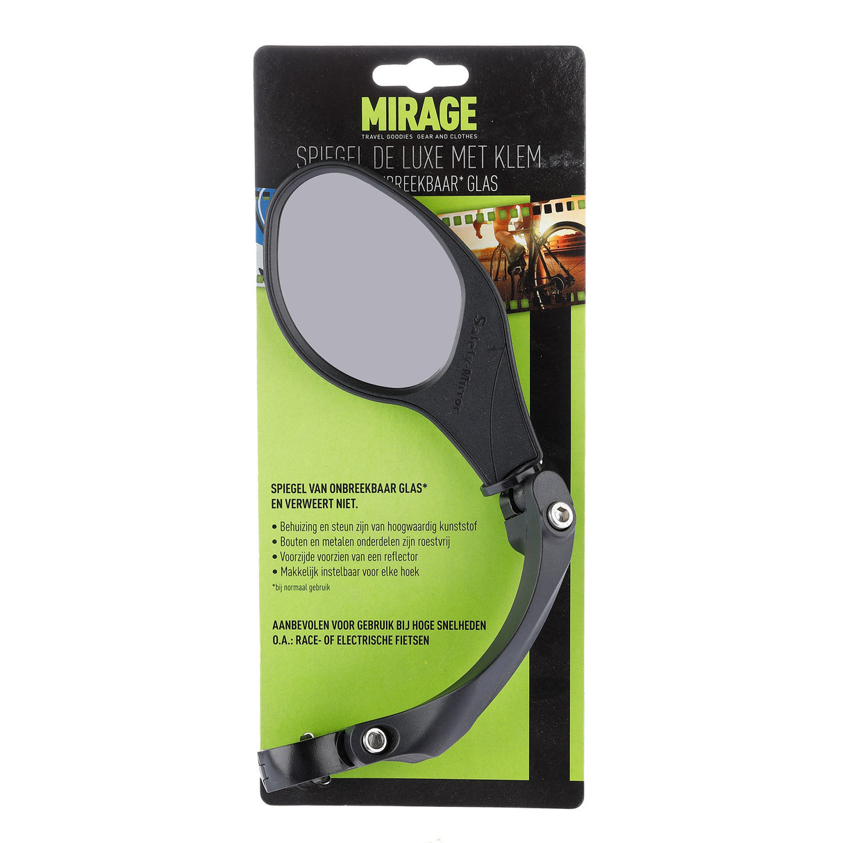 Mirage Stuurspiegel links 9 cm zwart