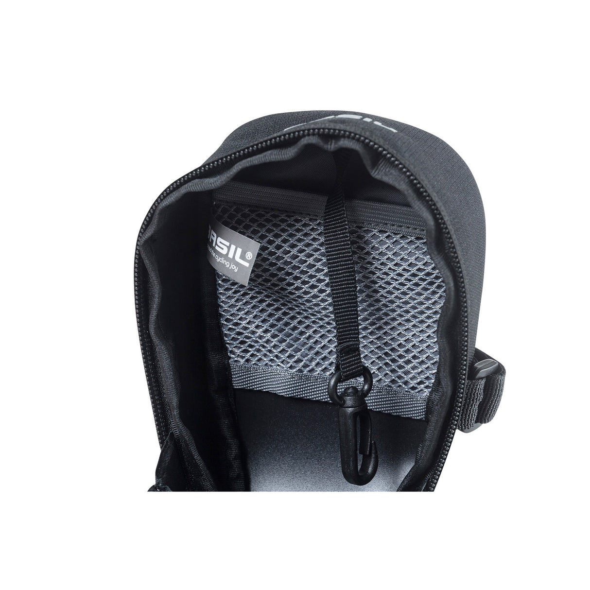 Basil Mada Zadeltas - Compact, zwart, 1L, klittenband, fietsaccessoire