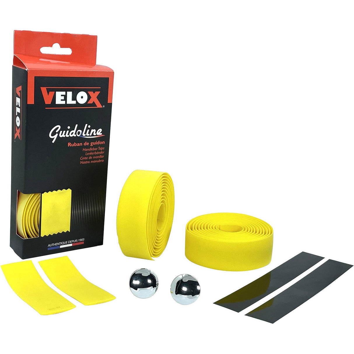 Velox Stuurlint Kurk Geel - 1,75m x 30mm - Lichtgewicht en dempend - Sportieve fietsaccessoire