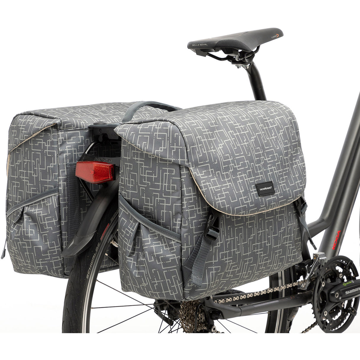 Mondi Joy Dubbele Fietstas - Racktime Snap-it - Waterafstotend Polyester - 38L - Ivy Walnut
