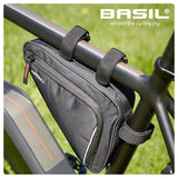 Basil Sport Design frametas M - zwarte fietstas - 1,7L - waterafstotend - klittenbandbevestiging