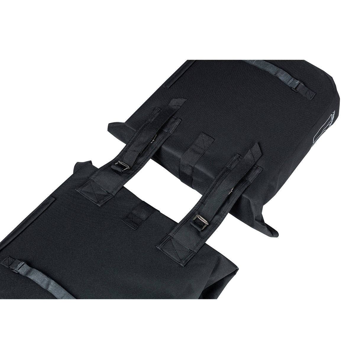 Basil City dubbele fietstas - waterafstotend polyester - zwart - Universal Bridge systeem - 28-32L