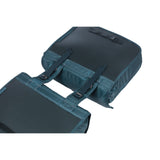 Basil Elegance dubbele fietstas, blauw, gerecycled PET, gevoerd, waterkerende sluiting, Universal Bridge, 40-49L