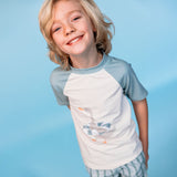 Resortstreep | groen uv zwemshirt met korte mouwen
