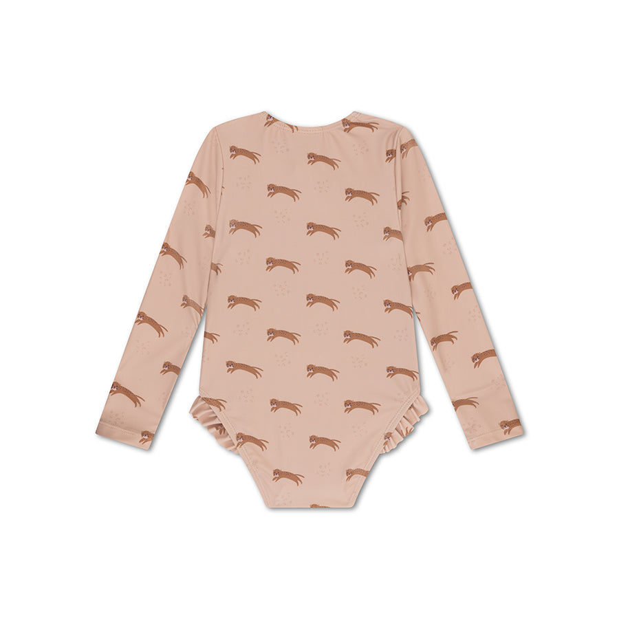 Roamer | beige meisjes uv badpak met lange mouwen