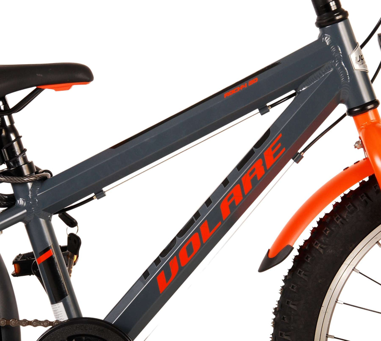 Volare Rocky Kinderfiets - 20 inch - Grijs Oranje - 6 versnellingen - Prime Collection