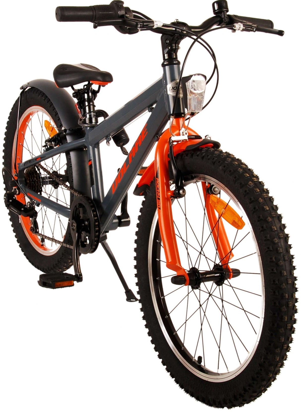 Volare Rocky Kinderfiets - 20 inch - Grijs Oranje - 6 versnellingen - Prime Collection