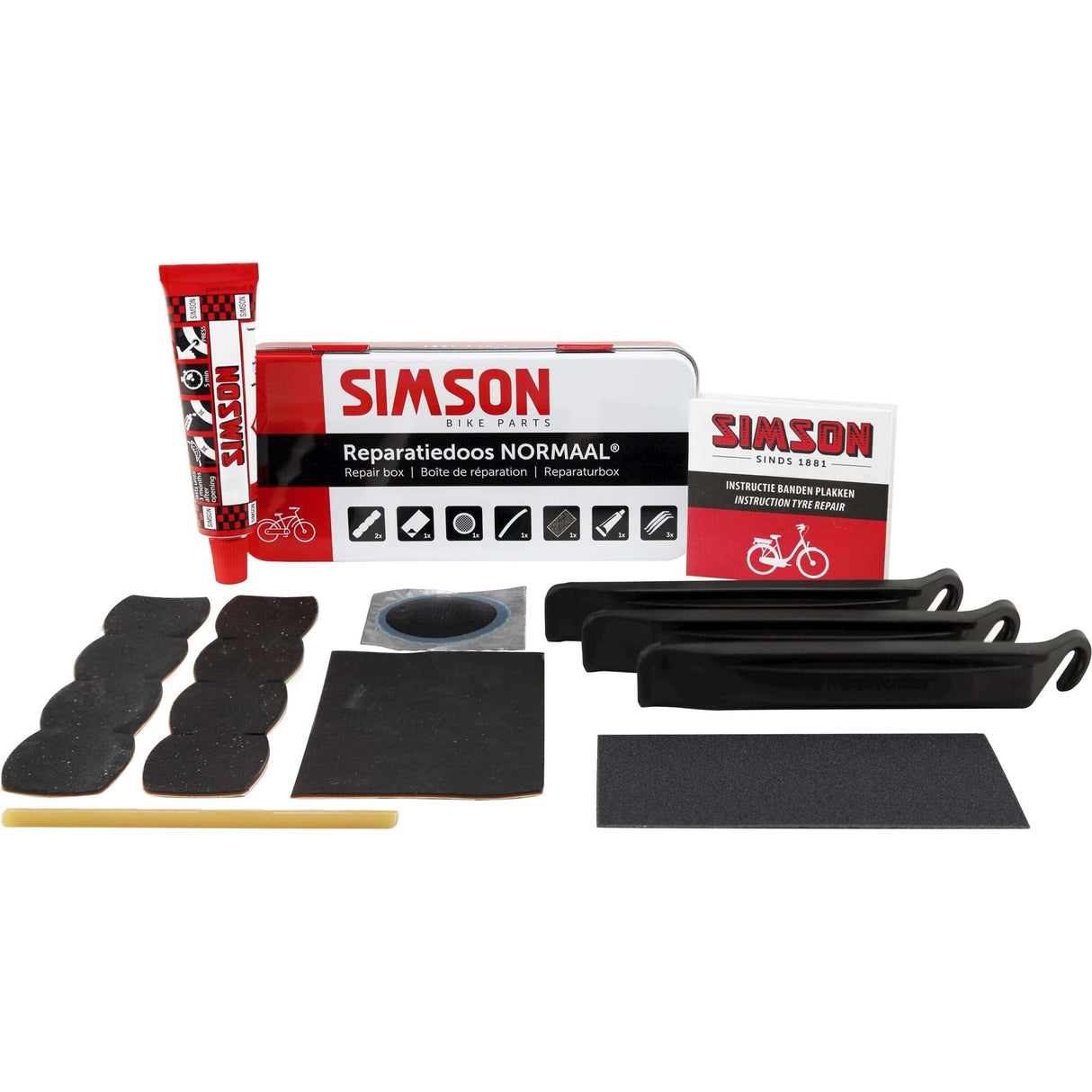 reparatiedoos Normaal 8 x 6 cm aluminium rood 10-delig