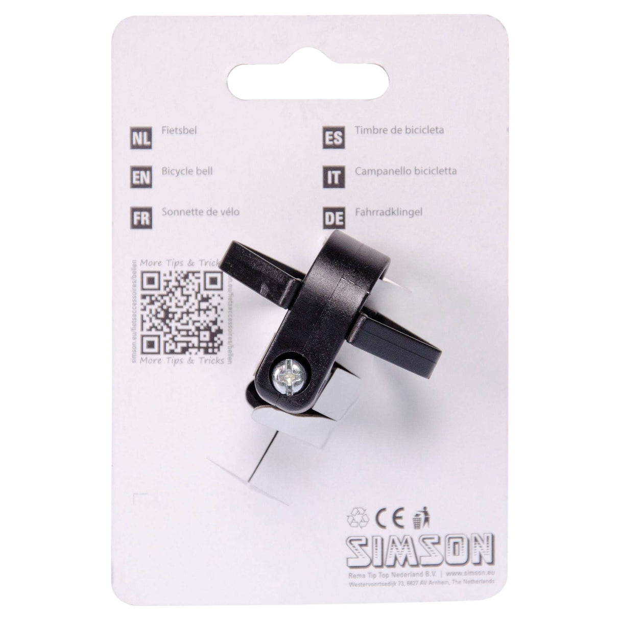 fietsbel mini 34 mm zwart