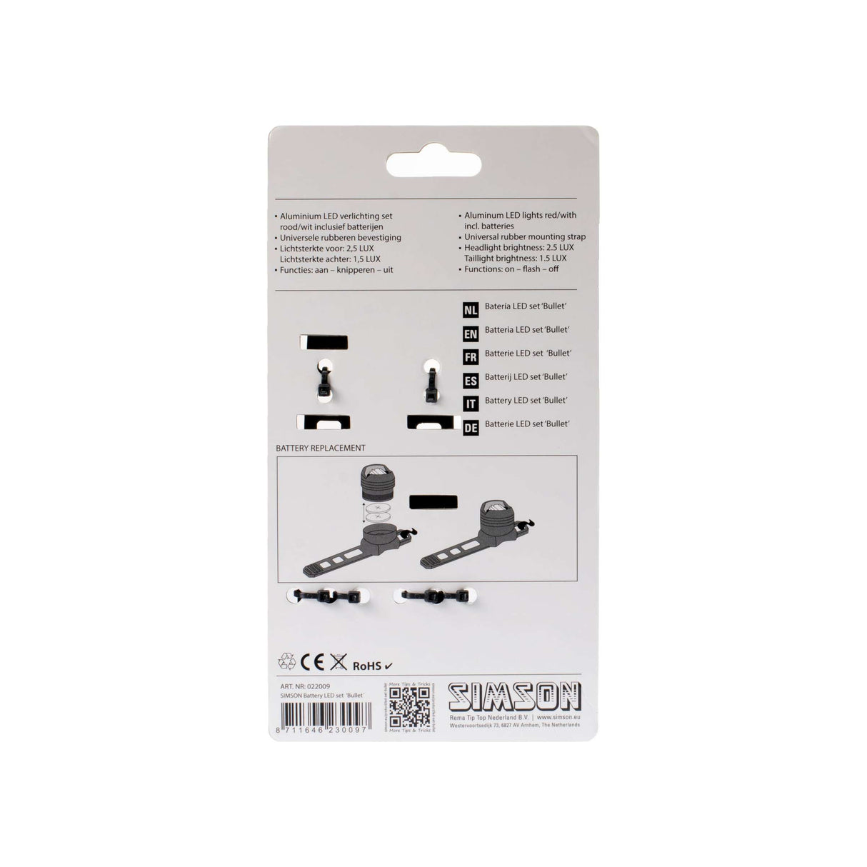 Verlichtingset Simson bullet 1 led