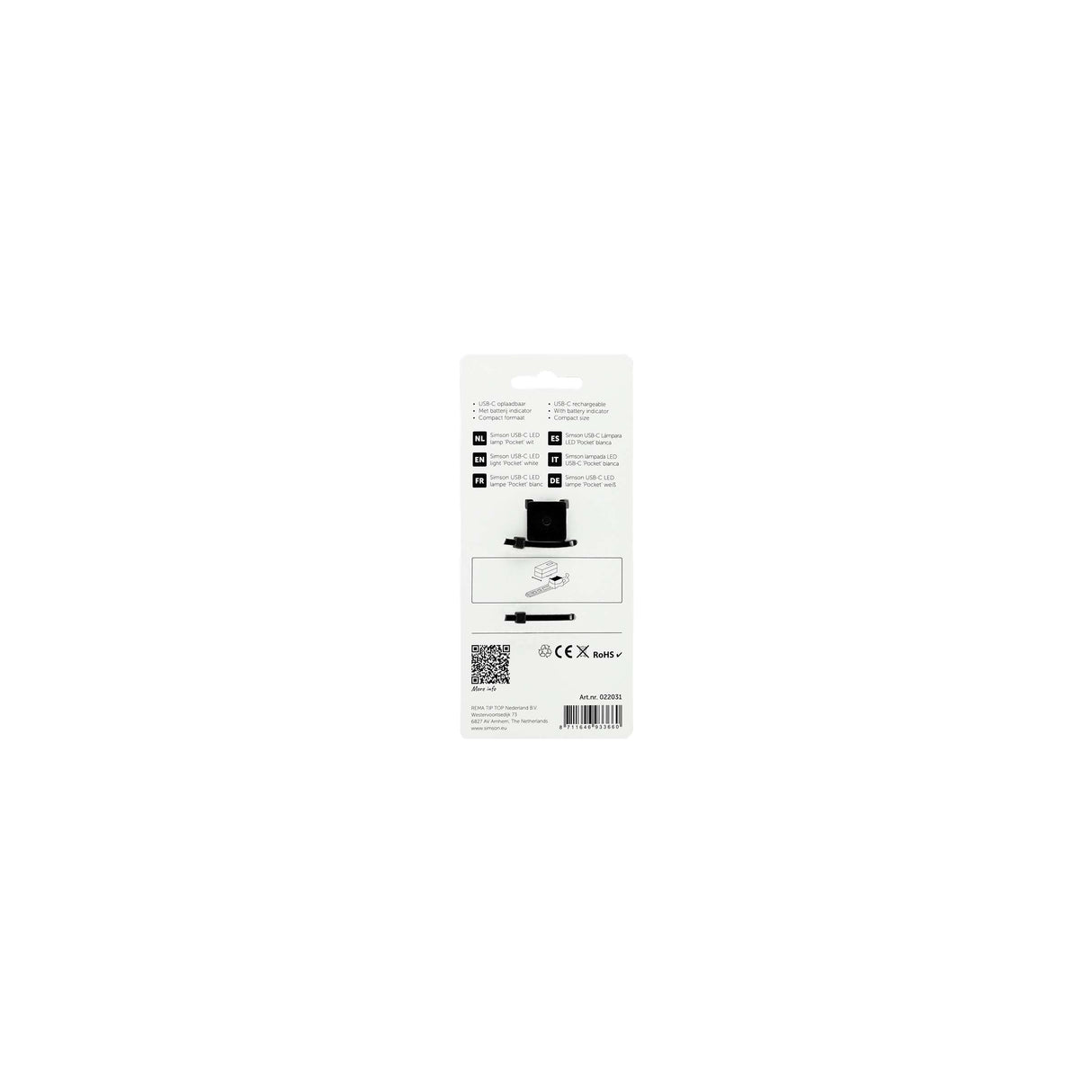 Simson usb-c led lamp 'pocket' wit