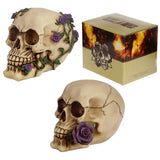 Schedel beenderen met paarse rozen woonaccessoire