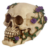 Schedel beenderen met paarse rozen woonaccessoire