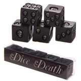 Zwarte schedel dobbelstenen set van 5