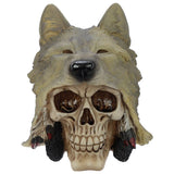Schedel met wolf hoofd woonaccessoire
