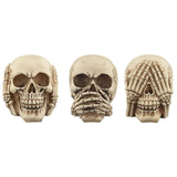 Set van 3 schedels horen zien zwijgen woonaccessoire