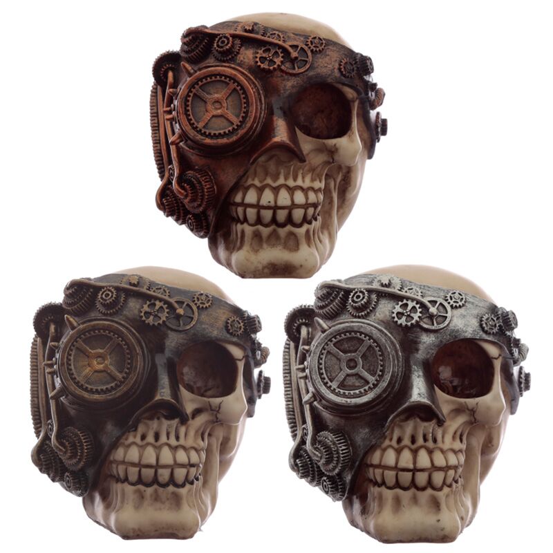 Steampunk schedel hoofd woonaccessoire