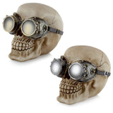 Steam punk stijl schedel met bril woonaccessoire