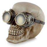 Steam punk stijl schedel met bril woonaccessoire