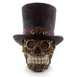 Steam punk stijl schedel met hoge hoed woonaccessoire
