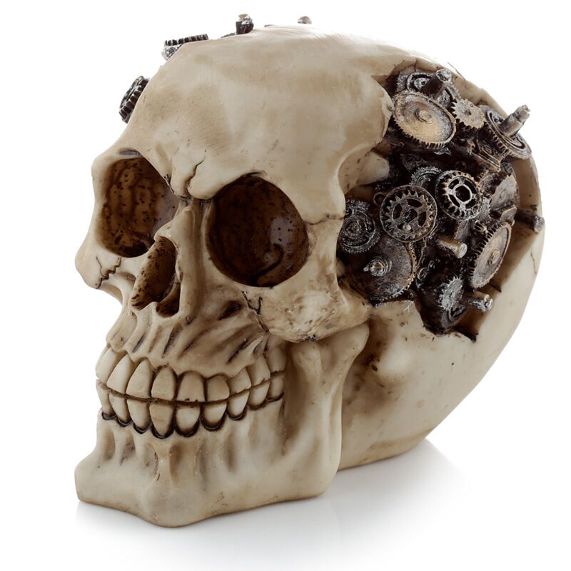 Steam punk stijl schedel met tandwielen woonaccessoire