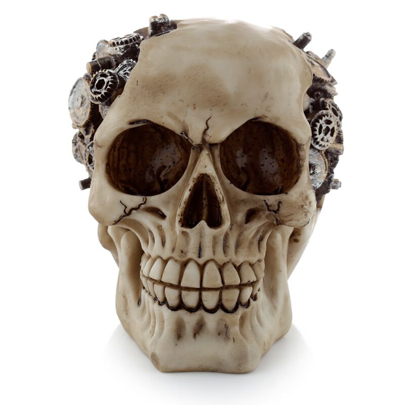 Steam punk stijl schedel met tandwielen woonaccessoire