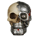 Steam punk stijl schedel met half robothoofd woonaccessoire