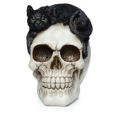 Schedel met zwarte kat woonaccessoire