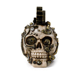 Steampunk stijl schedel met tandwielen en veren woonaccessoire