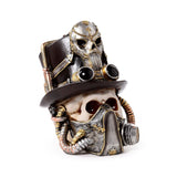 Steampunk schedel met gasmasker hoge hoed