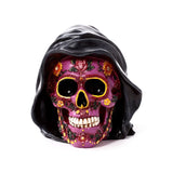 Day of the dead paarse schedel met kap