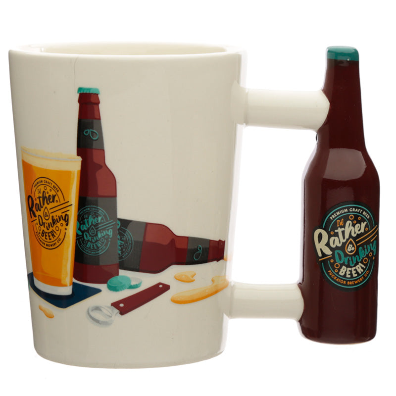 Rather be drinking beer - gevormd handvat keramiek mok