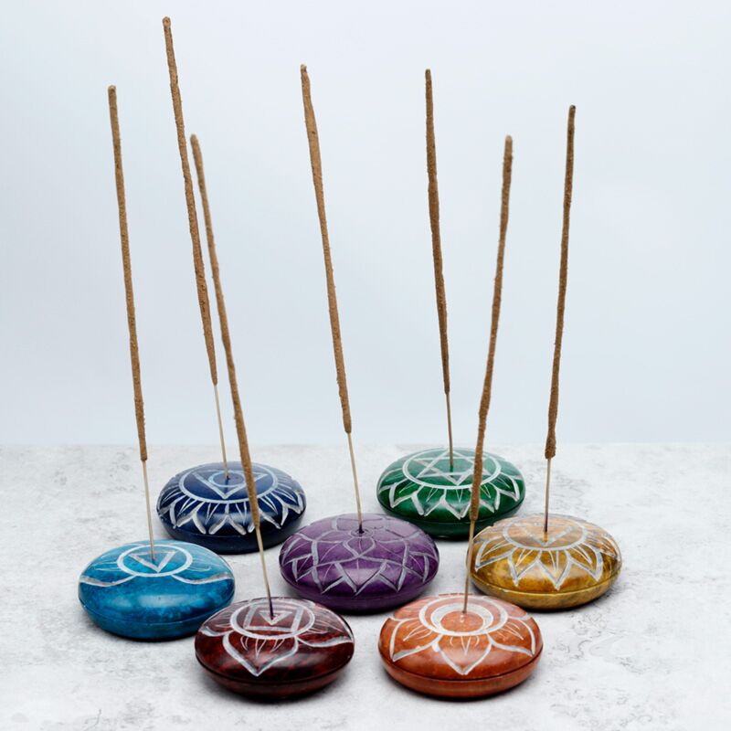 Zeepsteen chakra steen wierookhouder