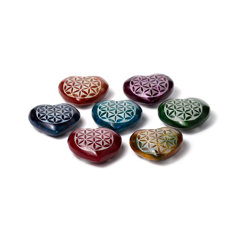 Zeepsteen chakra hart flower of life wierookstokjes houder
