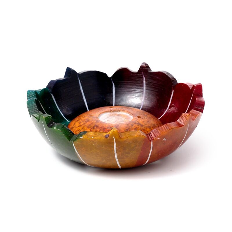 Zeepsteen chakra lotus wierookhouder schaaltje