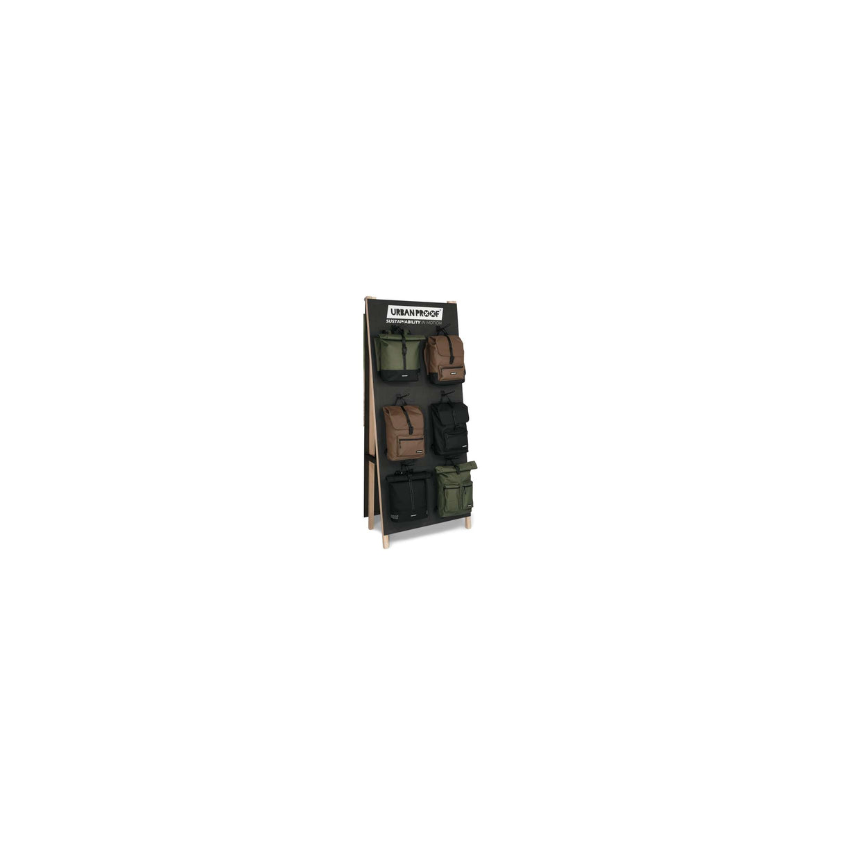 Urbanproof urban proof display recycled fietstassen